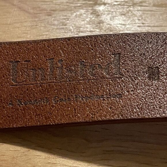 UNLISTED Belt Medium Brown Leather Western Cowgirl Rodeo Boho Patina Med Buckle - Picture 10 of 13